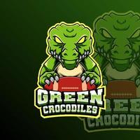 verde crocodilos rúgbi futebol animal equipe crachá vetor