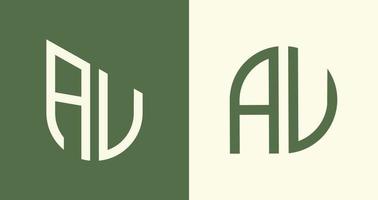 pacote criativo de designs de logotipo au simples letras iniciais. vetor