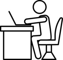 mesa, escritório, escritório homem ícone o negócio gerente vetor ícone