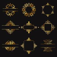 Elementos decorativos de design de ouro vetor