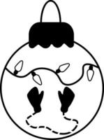 árvore bola linha ícone. cristmas decoração vetor ilustração isolado em branco. árvore globo esboço estilo projeto, projetado para rede e aplicativo. vetor ilustração