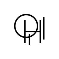 qhi monograma vetor logotipo. logotipo fez a partir de fino linhas. adequado para pessoal, marca, negócios, evento, e empresa.