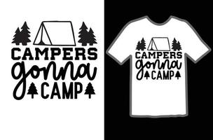 campistas vai acampamento SVG t camisa Projeto vetor