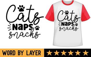 gatos cochilos lanches SVG t camisa Projeto vetor