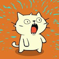 engraçado desenho animado gato com aberto boca. vetor ilustração dentro quadrinho estilo