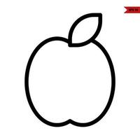 maçã fruta linha ícone vetor