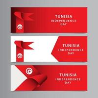 ilustração de design de modelo vetorial feliz celebração do dia da independência da Tunísia vetor