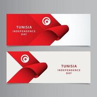ilustração de design de modelo vetorial feliz celebração do dia da independência da Tunísia vetor