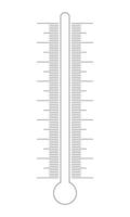 vertical termômetro escala com vidro tubo silhueta. gráfico modelo para clima meteorológico medindo temperatura ferramenta vetor