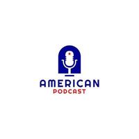 americano podcast logotipo Projeto vetor