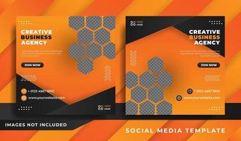 promoção de negócios e modelo de capa de mídia social criativa