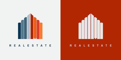 conjunto do colorida colorida real Estado logotipo desenhos para o negócio visual identidade. casas, edifícios e Mais vetor
