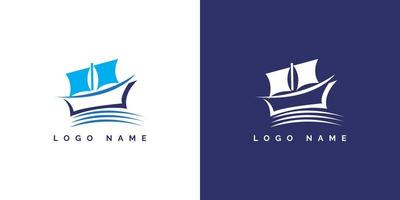 Navegando navio logotipo com moderno conceito adequado para o negócio e companhia vetor