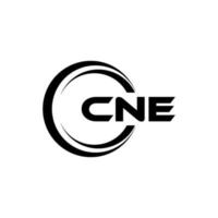 design do logotipo da carta cne na ilustração. logotipo vetorial, desenhos de caligrafia para logotipo, pôster, convite, etc. vetor