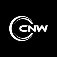 design de logotipo de carta cnw na ilustração. logotipo vetorial, desenhos de caligrafia para logotipo, pôster, convite, etc. vetor