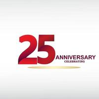 Celebração de aniversário de 25 anos, desenho vetorial para celebrações, convites e cartões comemorativos vetor