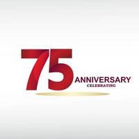 Celebração do aniversário de 75 anos, desenho vetorial para celebrações, convites e cartões comemorativos vetor