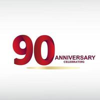 Celebração do aniversário de 90 anos, desenho vetorial para celebrações, convites e cartões comemorativos vetor