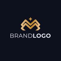 m carta logotipo Projeto. luxo marca logotipo logótipo vetor