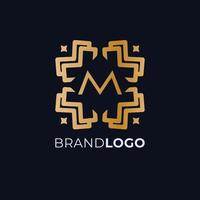 m carta logotipo Projeto. luxo marca logotipo logótipo vetor