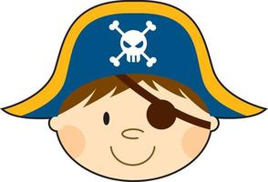 fofa desenho animado fanfarrão pirata capitão com tapa-olho vetor