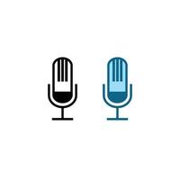 microfone logotipo ícone ilustração colorida e esboço vetor