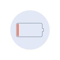 ilustração em vetor design ícone de bateria fraca