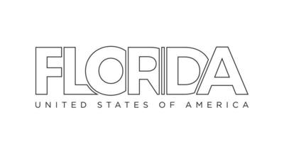 Flórida, design de slogan de tipografia dos EUA. logotipo da américa com letras gráficas da cidade para impressão e web. vetor