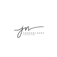 inicial JN caligrafia do assinatura logotipo vetor