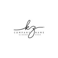 inicial kz caligrafia do assinatura logotipo vetor