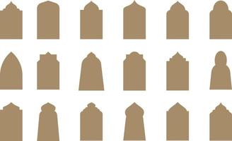 conjunto do islâmico forma ilustração. plano islâmico porta e árabe janela forma ilustração. muçulmano oriental formas Projeto para Ramadã. Boa para islâmico projeto, rótulo, sinal, adesivo vetor