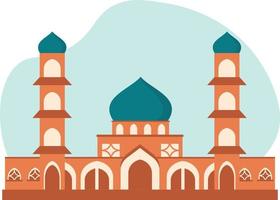 plano tradicional islâmico mesquita construção ilustração. adequado para diagramas, mapa, infográficos, ilustração, e Ramadã cumprimento cartões vetor