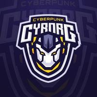 futurista cyborg robô mascote personagem logotipo para e-sports torneio ou jogos equipe vetor