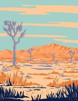 Joshua árvore nacional parque dentro mojave deserto Califórnia durante verão wpa poster arte vetor