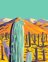 gila pica-pau dentro saguaro nacional parque pima município Arizona wpa poster arte vetor