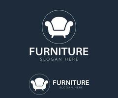 mobília logotipo modelo. símbolo e ícone do cadeiras, sofás, mesas, e casa móveis. vetor