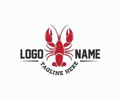 frutos do mar logotipo Projeto inspiração. lagostim, camarão, camarão, e lagosta vetor logotipo Projeto