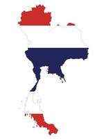Tailândia mapa com bandeira dentro vetor