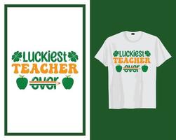 mais sortudas professor st patrick's dia t camisa tipografia Projeto vetor ilustração