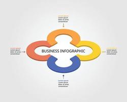 flor círculo gráfico modelo para infográfico para apresentação para 4 elemento vetor