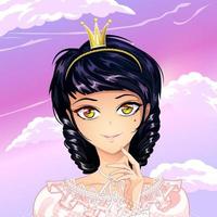 Retrato Da Princesa De Anime Fofo. Ilustração Do Vetor Desenhado à Mão No  Estilo Anime. Ilustração do Vetor - Ilustração de humano, feliz: 269222336