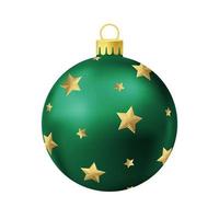 bola de árvore de natal verde com estrela dourada vetor