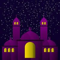 ilustração do mesquita e começa Ramadhan kareem vetor