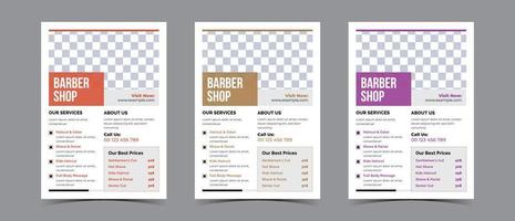 folheto Projeto para barbeiro fazer compras o negócio e spa o negócio vetor