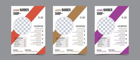 folheto Projeto para barbeiro fazer compras o negócio e spa o negócio vetor