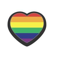 arco Iris bandeira dentro coração forma. orgulho lgbtq amar. lésbica, gay, bissexual, transgênero, queer símbolo. plano ícone isolado em branco fundo vetor