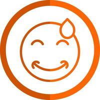 design de ícone de vetor de suor de feixe de sorriso