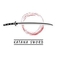 Katana espada logotipo, vintage vetor ilustração, Projeto moderno japonês espada do Katana logotipo conceito