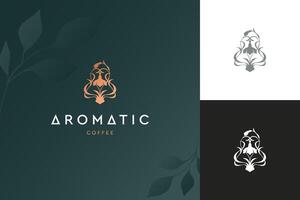 elegante vetor logotipo modelo do uma flor. abstrato símbolo dentro uma linear estilo para cosméticos e embalagem, joia, artesanato ou beleza produtos.