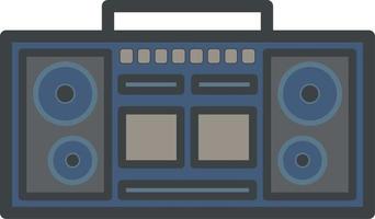vintage boombox rádio ícone com plano estilo para nostalgia Projeto. gráfico recurso do velho estilo música audio som sistema. vetor ilustração do eletrônico dispositivo para música acessório com retro estilo